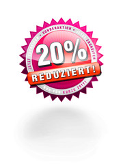 Verbilligt günstiger Button Preisreduziert glossy