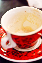 Empty cup after cappuccino