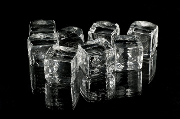Glass cubes on black