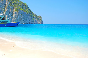 Navagio beach of zakynthos island