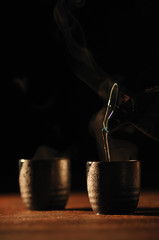 Hot Sake with steam.