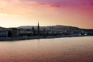 Fototapeta premium Sunset over Budapest
