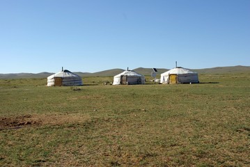 Yourtes, Mongolie