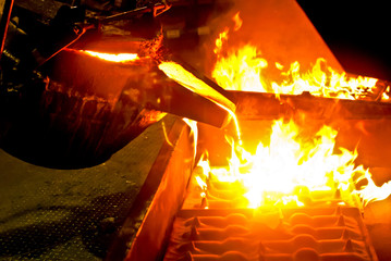 metal casting process in high temperature