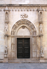 Fototapeta na wymiar Fragment katedry św Jakuba w Sibenik, Chorwacja