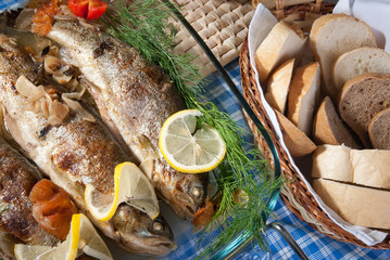 roasted  trout with vegetables