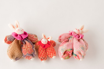 干支手作りうさぎの親子