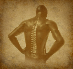 Human back spine spinal pain ancient grunge
