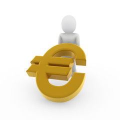 Fototapeta premium 3d human euro
