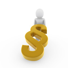 3d human paragraph gold yellow