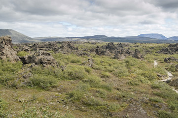 Campo de lava en Islandia