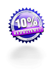 Reduziert 10% - Button Sternform