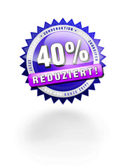 Reduziert 40% Button