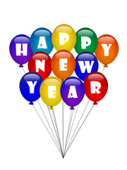 "HAPPY NEW YEAR" (card season's greetings balloons party 2011)