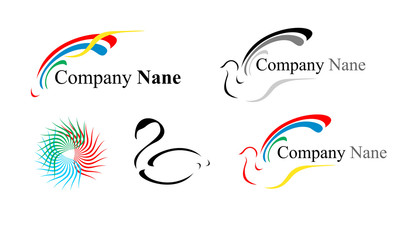 Five logos: a dove and others