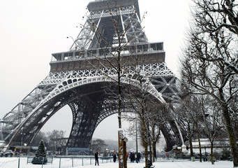 France Paris trocadero under snow
