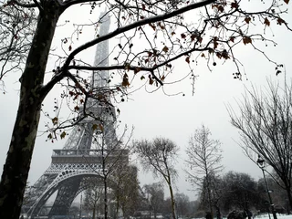 Foto op Canvas Frankrijk Parijs trocadero onder de sneeuw © Isaxar