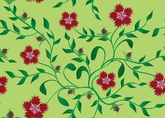 vector green seamless floral texture