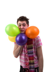 Man with balloons