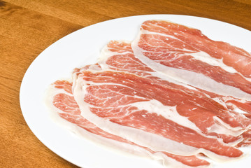 Spanish Cured Ham on a White Plate