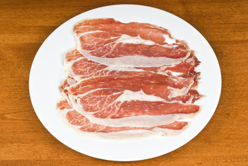 Spanish Cured Ham on a White Plate