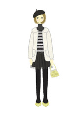Obraz premium ベレー帽子の女の子