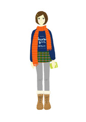 赤いマフラーの女の子