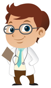 Cute little male doctor