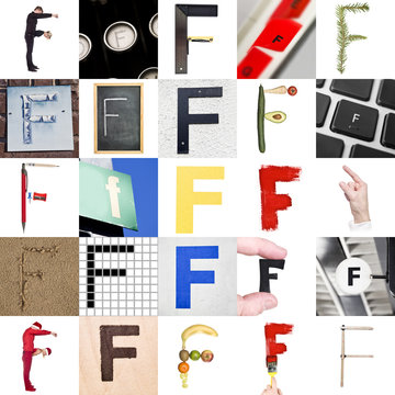 Collage of Letter F