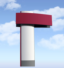 Signpost on blue sky, isolated