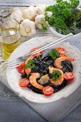 pasta tagliolini ink squid-tagliolini al nero seppia