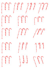 Collection of Candy canes isolated