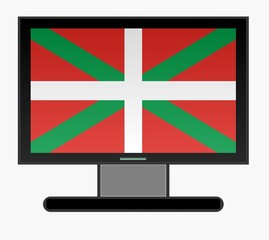 Drapeau du Pays Basque sur un écran de télévision	