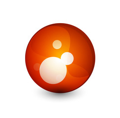 Orange glass sphere