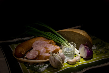 sausage and bread