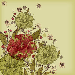 vector background with    a flavor of  fantasy  flowers