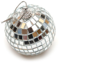 closeup of a mirrorball