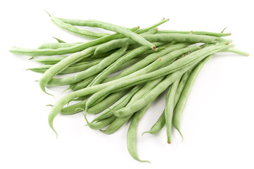 Stack of organic green beans