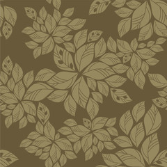 Seamless green leaves pattern