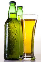 Bottle of beer and glass