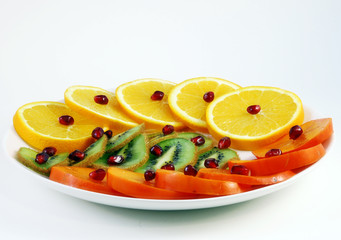 Persimmon, kiwi, orange