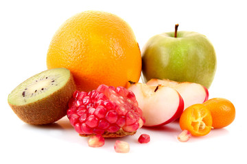 Fruits isolated on white