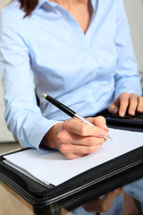 Closeup of contract signature