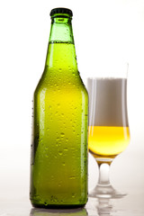 Bottle of beer and glass
