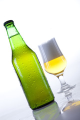 Bottle of beer and glass