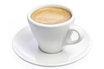 Cup of espresso Coffee isolated over white - obrazy, fototapety, plakaty