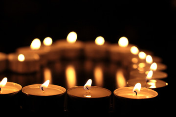 Burning candles.