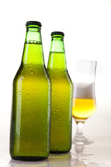 Beer collection, glass in studio