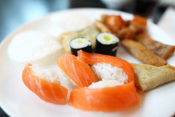 Sushi on a plate