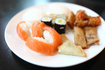 Sushi on a plate